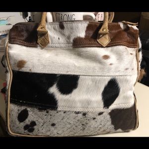 Myra Hair On Cowhide Used Tote/Laptop Bag